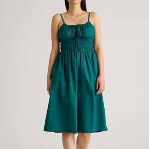 Quince 100% Cotton Green Keyhole Peasant Dress